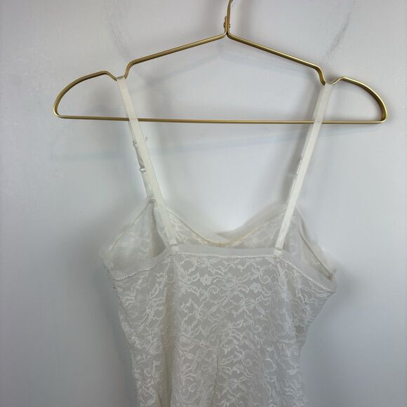 American Vintage Made in Hollywood CA 100% Nylon Lace Slip‎ Dress Size Small - Picture 3 of 9